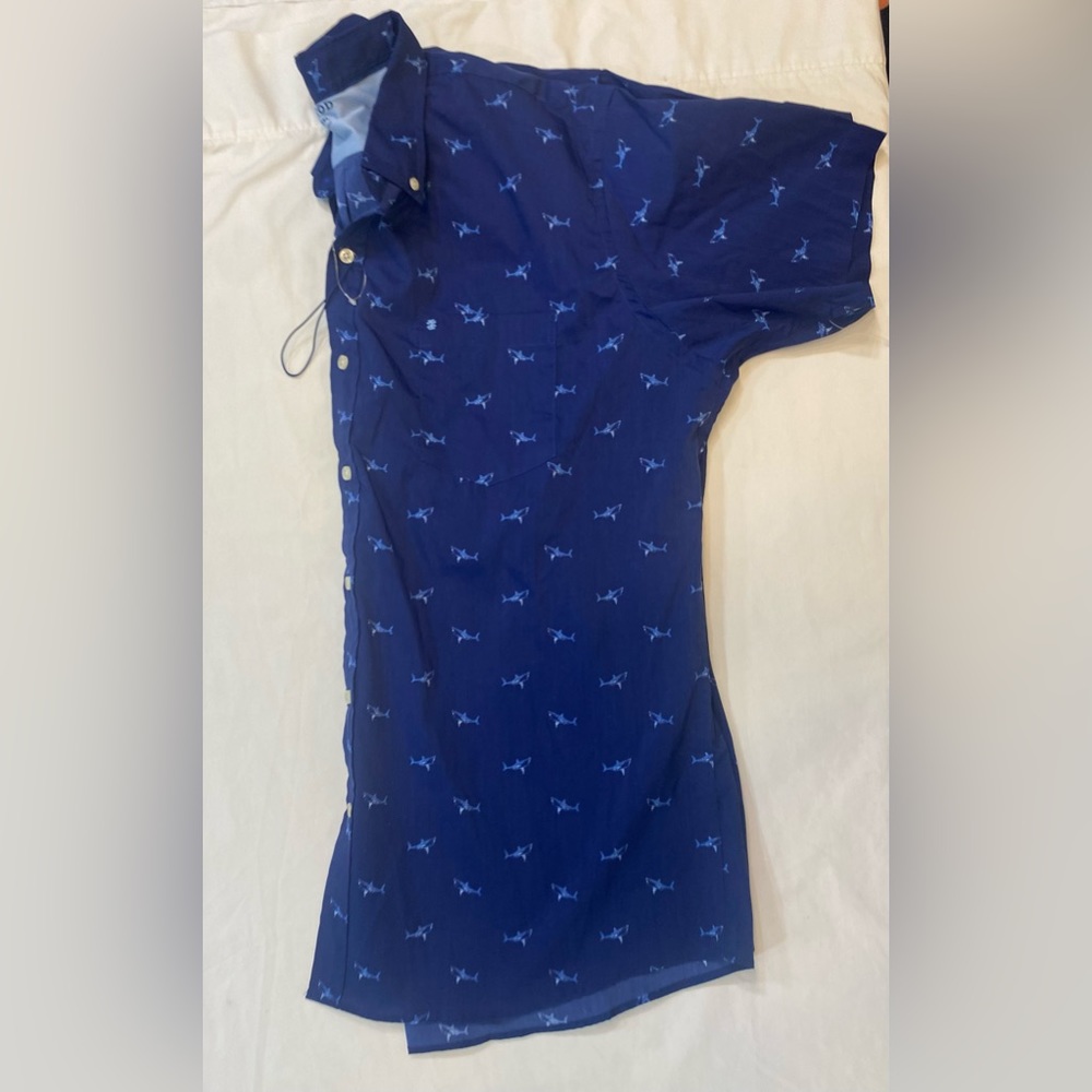 Mens Izod button down shirt with sharks